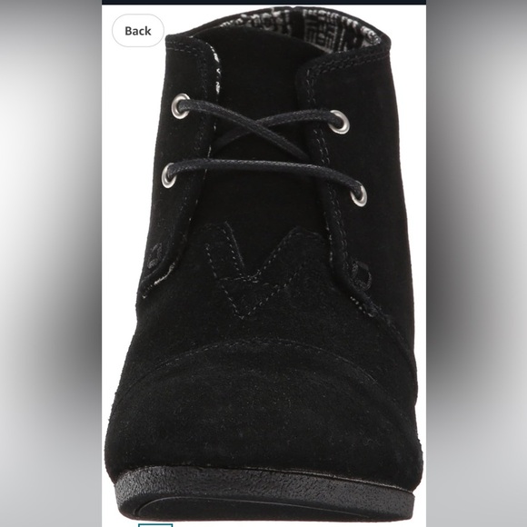 TOMS Women's Black Suede Desert Wedges Size 7 - Picture 2 of 16